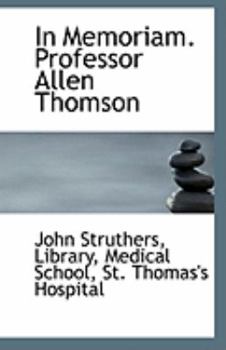 Paperback In Memoriam. Professor Allen Thomson Book