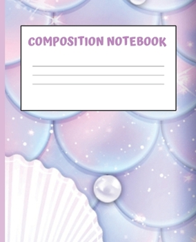 Paperback Composition Book: MERMAID SCALES: Wide Ruled Notebook - School Subject Book Lined Student Journal - Pretty Pink Pastel Water Color - 100 Book