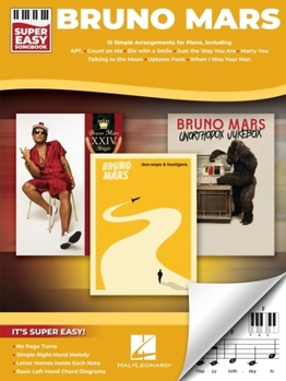 Paperback Bruno Mars - Super Easy Songbook: 15 Simple Arrangements for Piano with Lyrics Book
