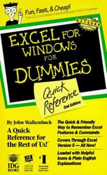 Paperback Excel for Windows for Dummies Quick Reference Book
