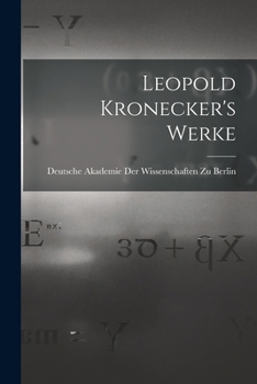 Paperback Leopold Kronecker's Werke [German] Book