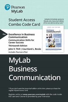 Printed Access Code Mylab Business Communication with Pearson Etext -- Combo Access Card -- For Excellence in Business Communication [With Access Code] Book