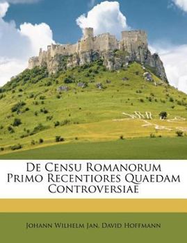 Paperback de Censu Romanorum Primo Recentiores Quaedam Controversiae Book