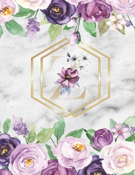 Z :  Cute Initial Monogram Letter: College Ruled Notebook ( Size 8.5 X 11 ) Perfect For Women And Girl Design Floral Alphabet, Gold Letters With ... suitable for Writing Journal & Note Taking