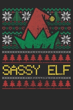 Paperback Gift Notebook: Christmas Sassy Elf 6x9 Dot Grid 120 Pages Book