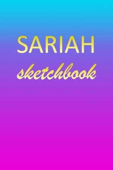 Paperback Sariah: Sketchbook - Blank Imaginative Sketch Book Paper - Pink Blue Gold Custom Letter S Personalized Cover - Teach & Practic Book