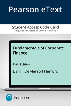 Misc. Supplies Pearson Etext Fundamentals of Corporate Finance -- Access Card Book