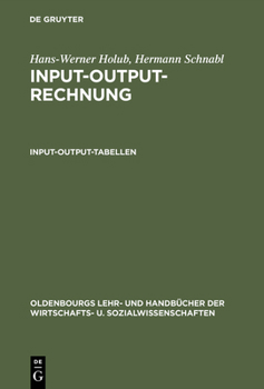 Hardcover Input-Output-Rechnung: Input-Output-Tabellen: Einführung [German] Book