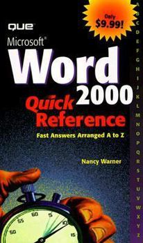 Hardcover Microsoft Word 2000 Quick Reference (Que Book