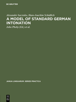 Hardcover A Model of Standard German Intonation Book