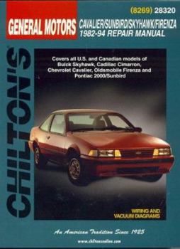 Paperback GM Cavalier, Sunbird, Skyhawk, and Firenza, 1982-94 Book