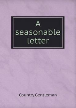 Paperback A seasonable letter Book