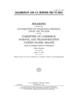 Paperback Halliburton and U.S. business ties to Iran Book