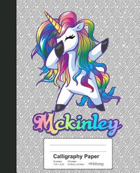 Paperback Calligraphy Paper: MCKINLEY Unicorn Rainbow Notebook Book