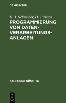 Hardcover Programmierung von Datenverarbeitungsanlagen [German] Book