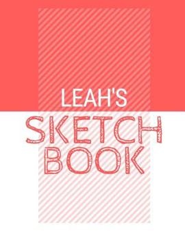 Paperback Leah's Sketchbook: Personalized red sketchbook with name: 120 Pages Book