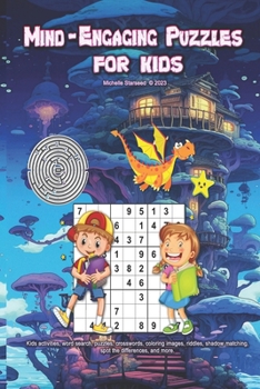 Paperback Mind-Engaging Puzzles for Kids: B&w Book