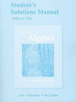 Paperback Beginning Algebra Student's Solutions Manual Book