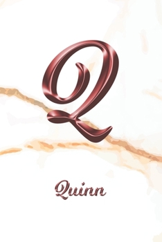 Paperback Quinn: Sketchbook - Blank Imaginative Sketch Book Paper - Letter Q Rose Gold White Marble Pink Effect Cover - Teach & Practic Book