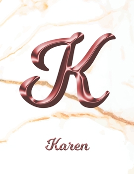 Karen: 1 Year Weekly Planner with Note Pages (12 Months) | White Marble Rose Gold Pink Effect Letter K | 2020 - 2021 | Week Planning | Monthly ... | Plan Each Day, Set Goals & Get Stuff Done