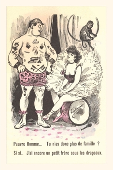 Paperback Vintage Journal French Cartoon with Dancer and Strongman Book