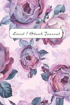 Paperback Lined / Blank Journal: Watercolor Old-Fashioned Purple Roses Book