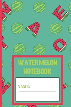 Paperback Watermelon Notebook: Watermelon gifts: cute Keppel color pattern blank Lined notebook/Journal to write in. Book