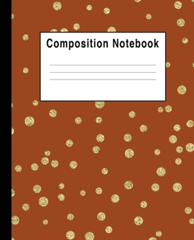 Paperback Composition Notebook: Orange Dots Gold Faux Sparkle Fall Book