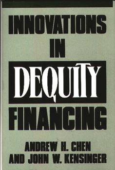 Hardcover Innovations in Dequity Financing Book