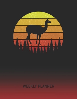 Weekly Planner: Llama | 2020 - 2021 | Plan Weeks for 1 Year | Retro Vintage Sunset Cover | January 20 - December 20 | Planning Organizer Writing ... | Plan Days, Set Goals & Get Stuff Done