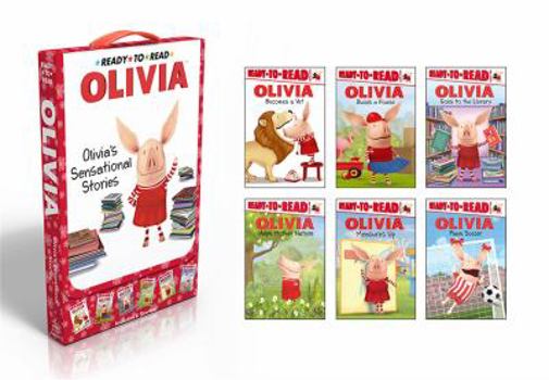 Paperback Olivia's Sensational Stories: Olivia Helps Mother Nature/Olivia Goes to the Library/Olivia P;ays Soccer/Olivia Measures Up/Olivia Builds a House/Oli Book
