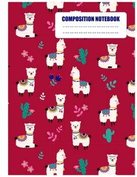 Composition notebook: Wide Ruled Paper Notebook Journal | Cute llama Wide Blank Lined Workbook for Teens Kids Students Girls for Home School College ... Notes | Nifty Llama & Succulents Pattern
