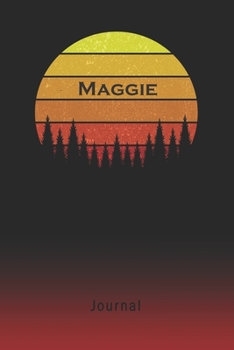 Paperback Journal: Maggie Personalized First Name Personal Writing Diary - Letter M Classic Retro Vintage Sunset Cover - Daily Diaries fo Book