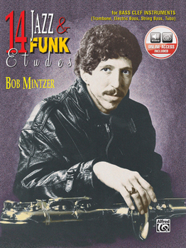 Paperback 14 Jazz & Funk Etudes: Bass Clef Instrument (Trombone, Electric Bass, String Bass, Tuba), Book & Online Audio [With CD (Audio)] Book