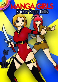 Paperback Manga Girls Sticker Paper Dolls Book