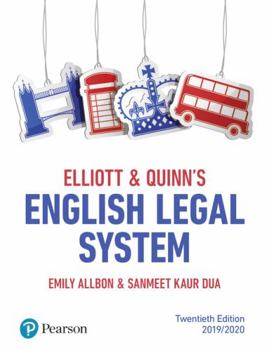 Paperback Elliott & Quinn's English Legal System Book