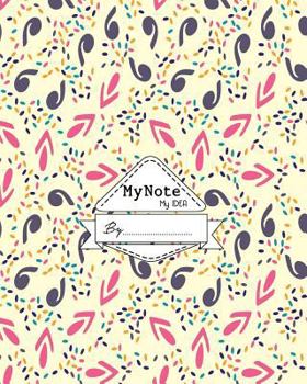 Paperback Notebook: My Note My Idea,8 x 10, 110 pages: Geometric White Book