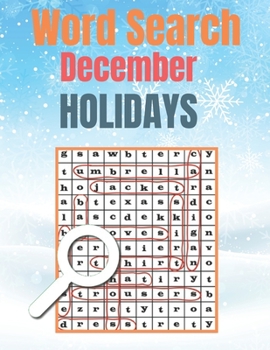 Paperback December Holidays Word Search: December Holidays for Adults themed word search puzzle book December Holidays Puzzle Gift for Word Puzzle Lover Brain Book