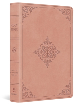 Imitation Leather ESV Value Large Print Compact Bible (Trutone, Blush Rose, Fleur-De-Lis Design) Book