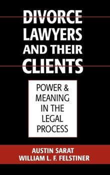Hardcover Divorce Lawyers and Their Clients: Power and Meaning in the Legal Process Book