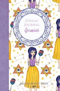 Paperback Zodiac Journal - Gemini: Astrology Constellation May June Warrior Goddess Nymph Journal Notebook Diary College-Ruled Book