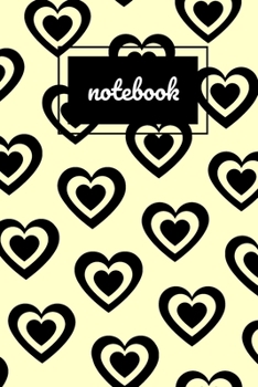 Paperback Cream & black heart notebook: novelty notebook 6"x9" Book