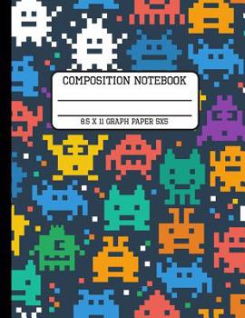 Paperback Composition Notebook Graph Paper 5x5: Video Game Gamer Back to School Quad Writing Book for Students 8.5 x 11 inches Book