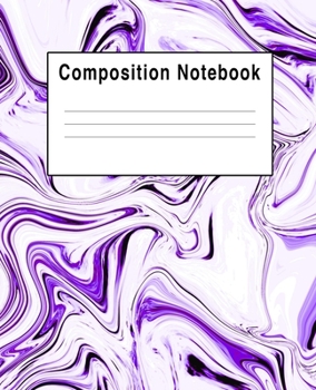 Paperback Composition Notebook: Dark Purple White Abstract Swirls Book