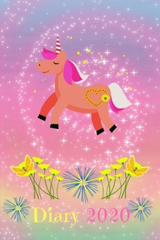Paperback Diary 2020: Unicorn Monthly Week to View Planner Floral Sparkly Book
