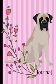 Journal: Anxiety Journal and Coloring Book 6x9 90 Pages Positive Affirmations Mandala Coloring Book Bull Mastiff Dog Pink Cover