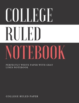 Paperback College Ruled Notebook: Multi Purpose Journal for Writing Notes, Large ( 8.5" x 11" ) 110 Pages - Black Soft Matte Cover: High Quality College Book