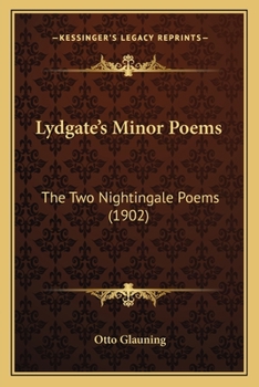 Paperback Lydgate's Minor Poems: The Two Nightingale Poems (1902) Book