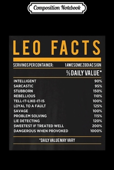 Paperback Composition Notebook: Leo Facts Journal/Notebook Blank Lined Ruled 6x9 100 Pages Book