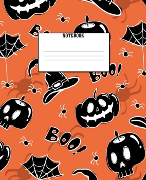 Paperback NoteBook: 7.5" x 9.25", 120 College Ruled Pages, Spooky Jack'O'Lantern Themed Cover with Matte Finish Book